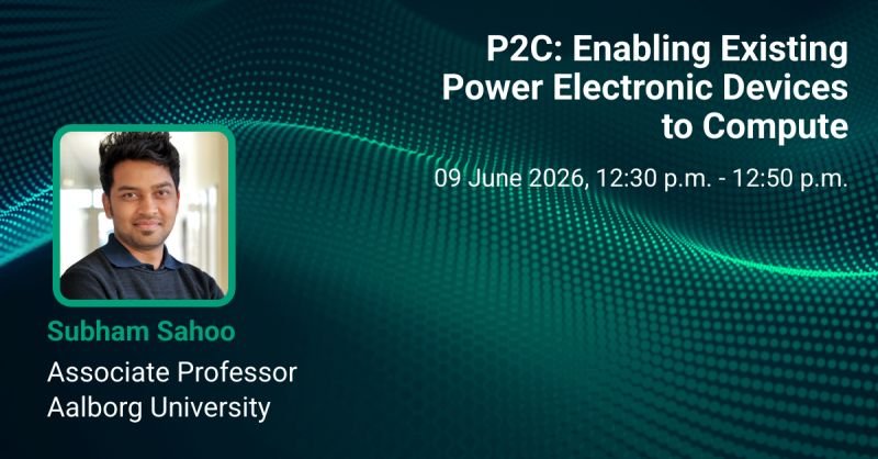PCIM Expo 2026 speaker announcement for Subham Sahoo's P2C presentation